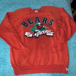 Vintage 90s Chicago‎ Bears Sweatshirt XL Football NFL Logo 7 Orange thrashed
